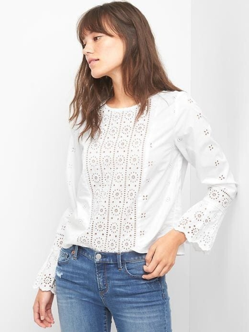 Gap Bell Sleeve Eyelet Top